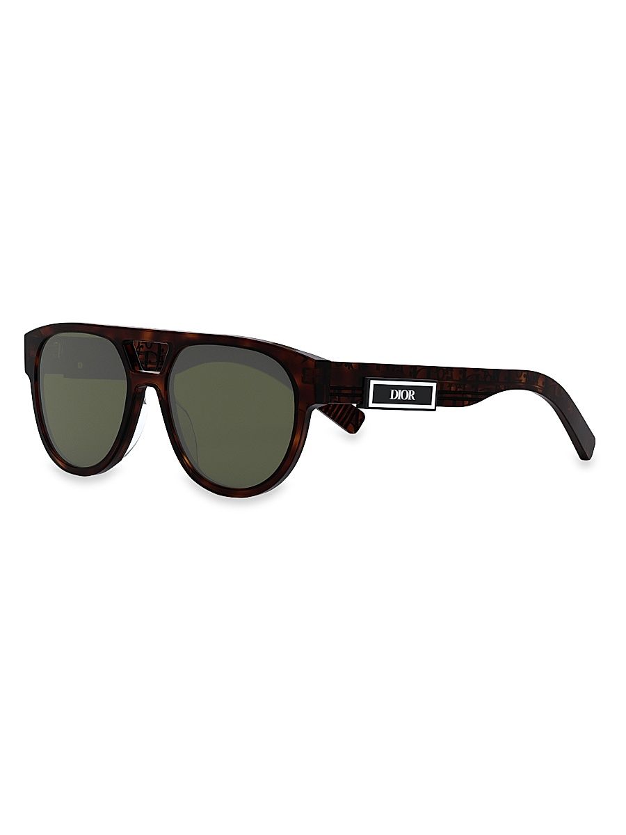 Men's DiorB23 R1I 54MM Oval Sunglasses - Brown