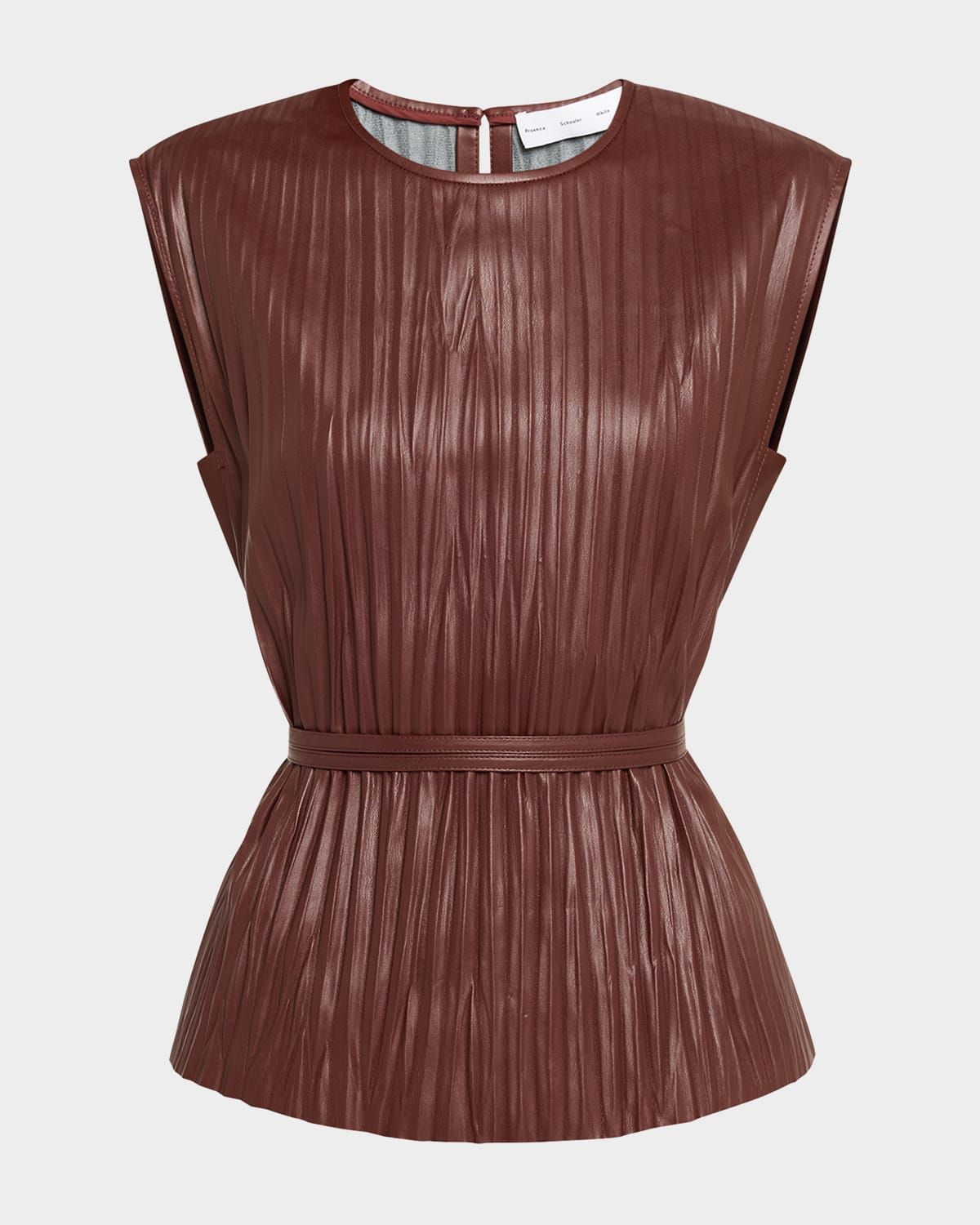 Lyra Pleated Vegan Leather Top