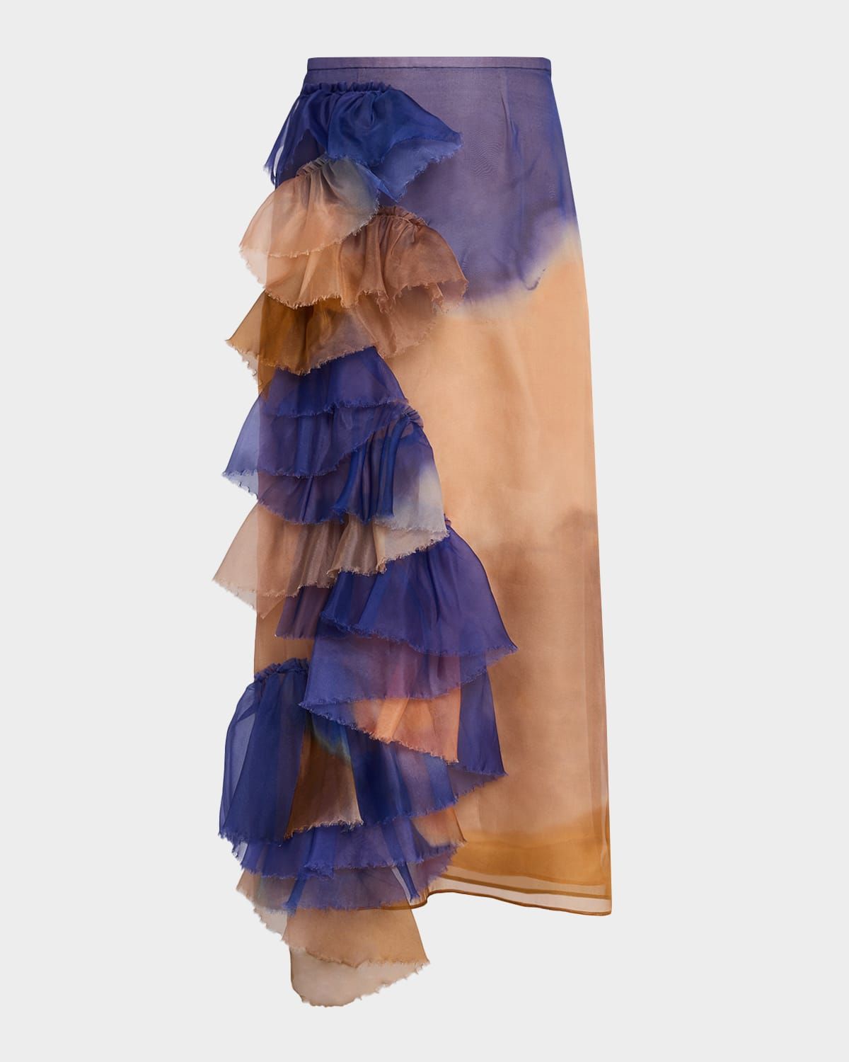 Yelena Ruffled Silk-Organza Skirt