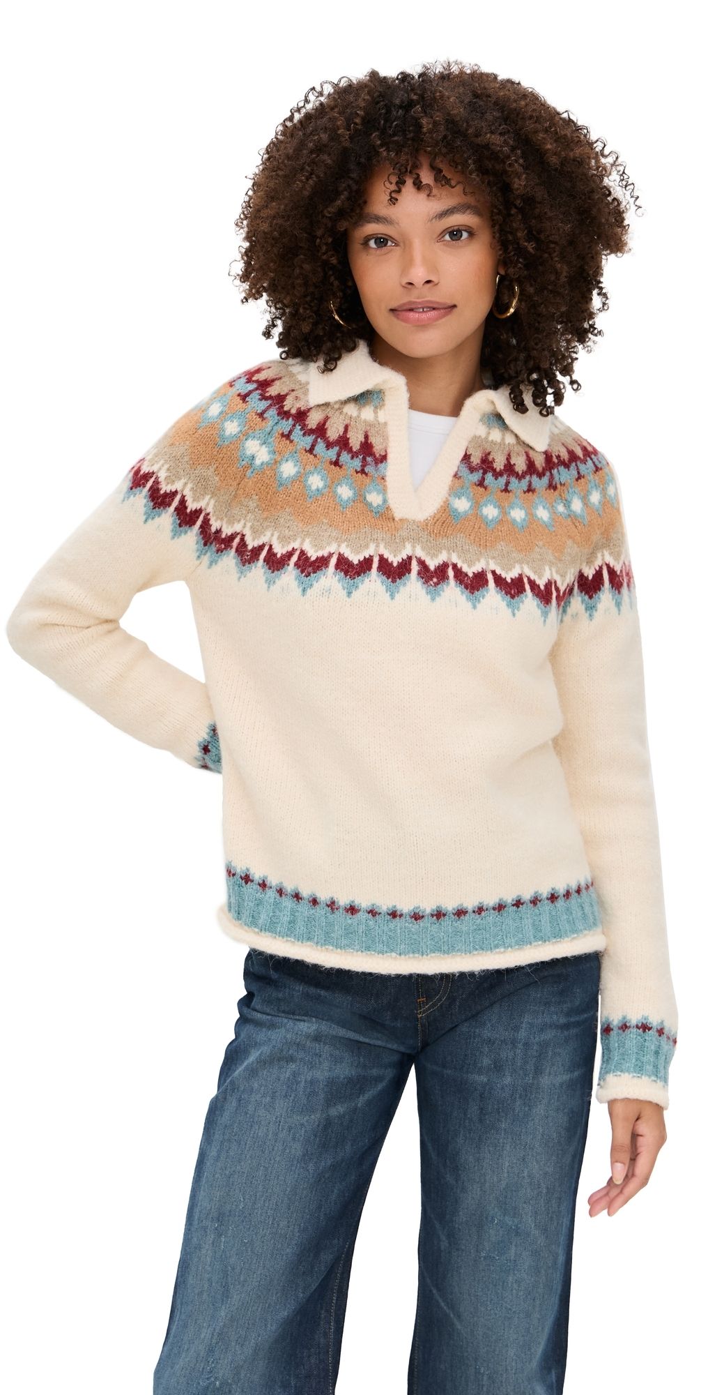 Line & Dot Vesper Sweater Cream Multi S