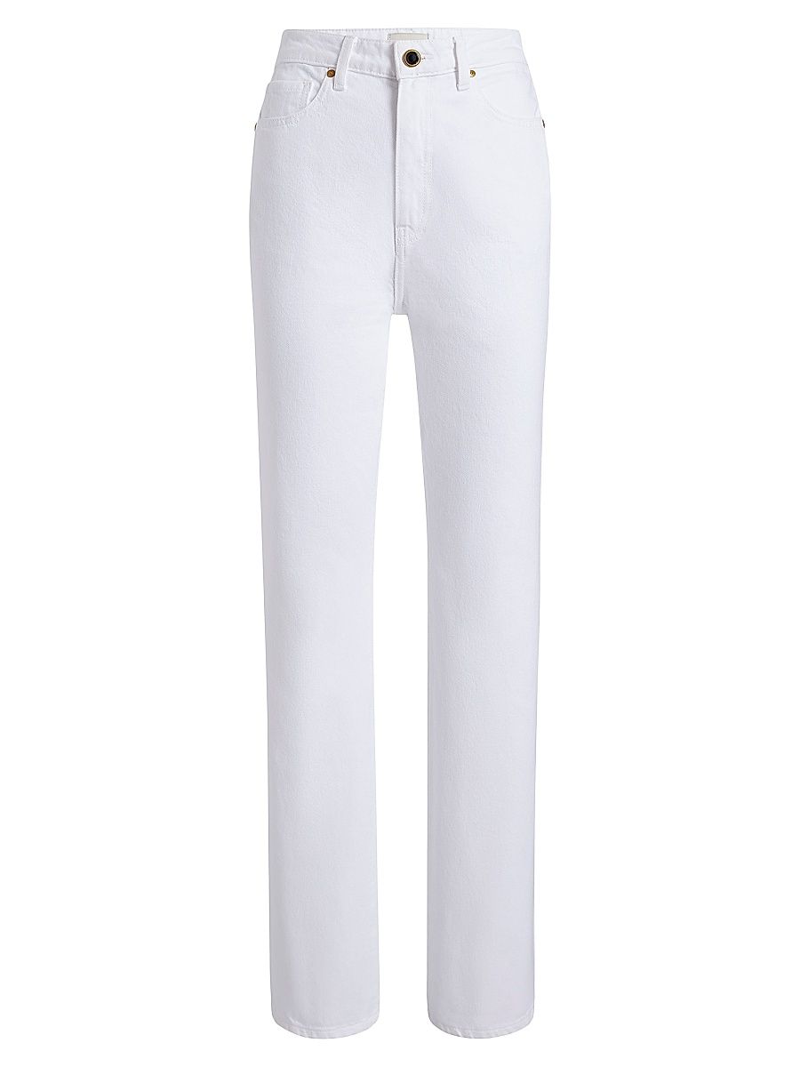 Women's Danielle Mid-Rise Straight-Leg Jeans - White - Size 31