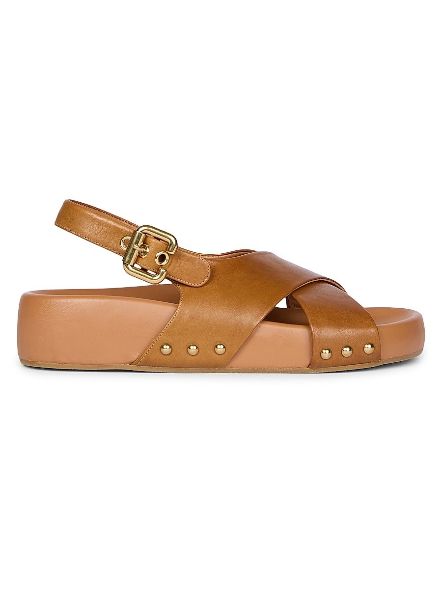 Women's Mae Leather Sandals - Ginger Brown - Size 10