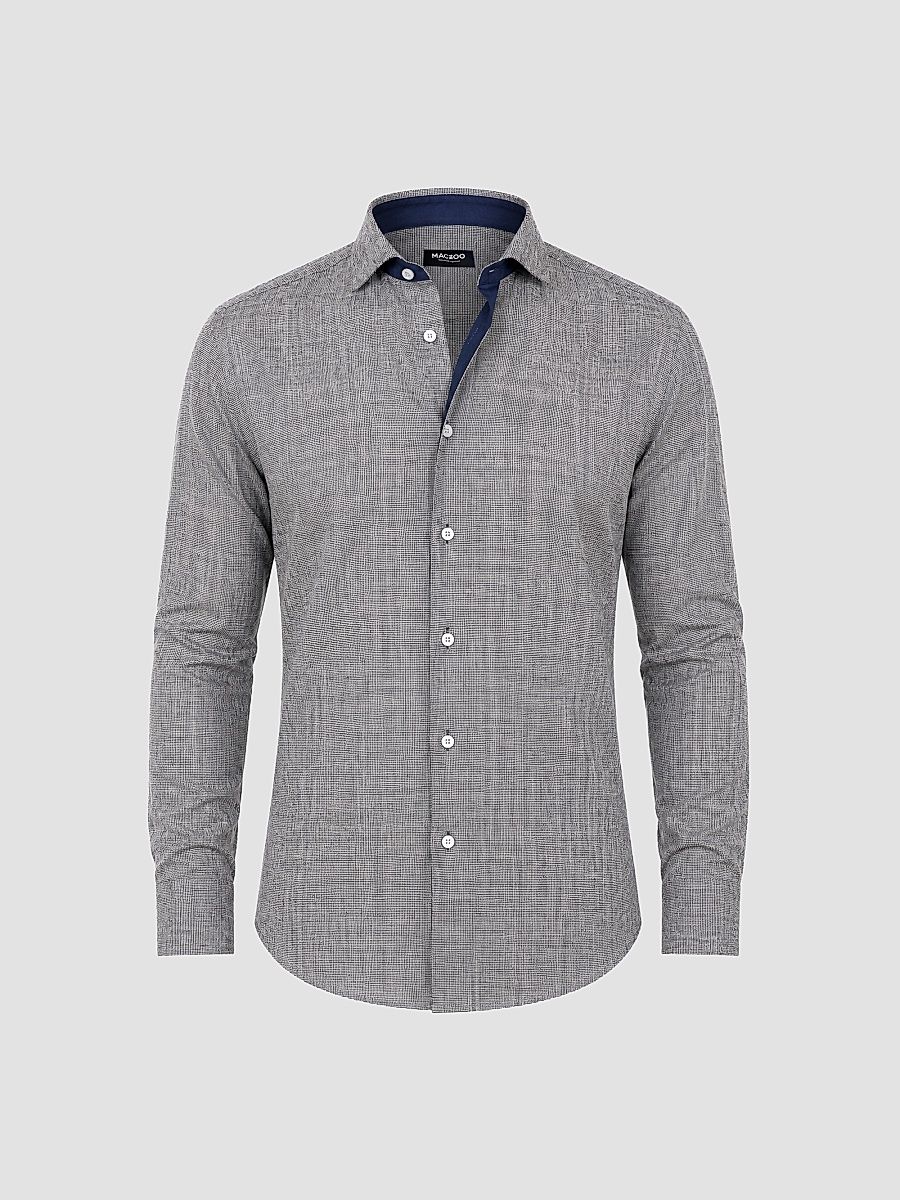 Men's Eins Marthyr Linen Shirt - Grey - Size Small