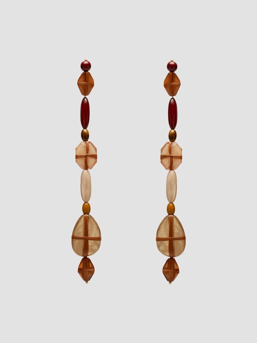Cult Gaia Women's Tygra Goldtone & Resin Beaded Drop Earrings - Brown