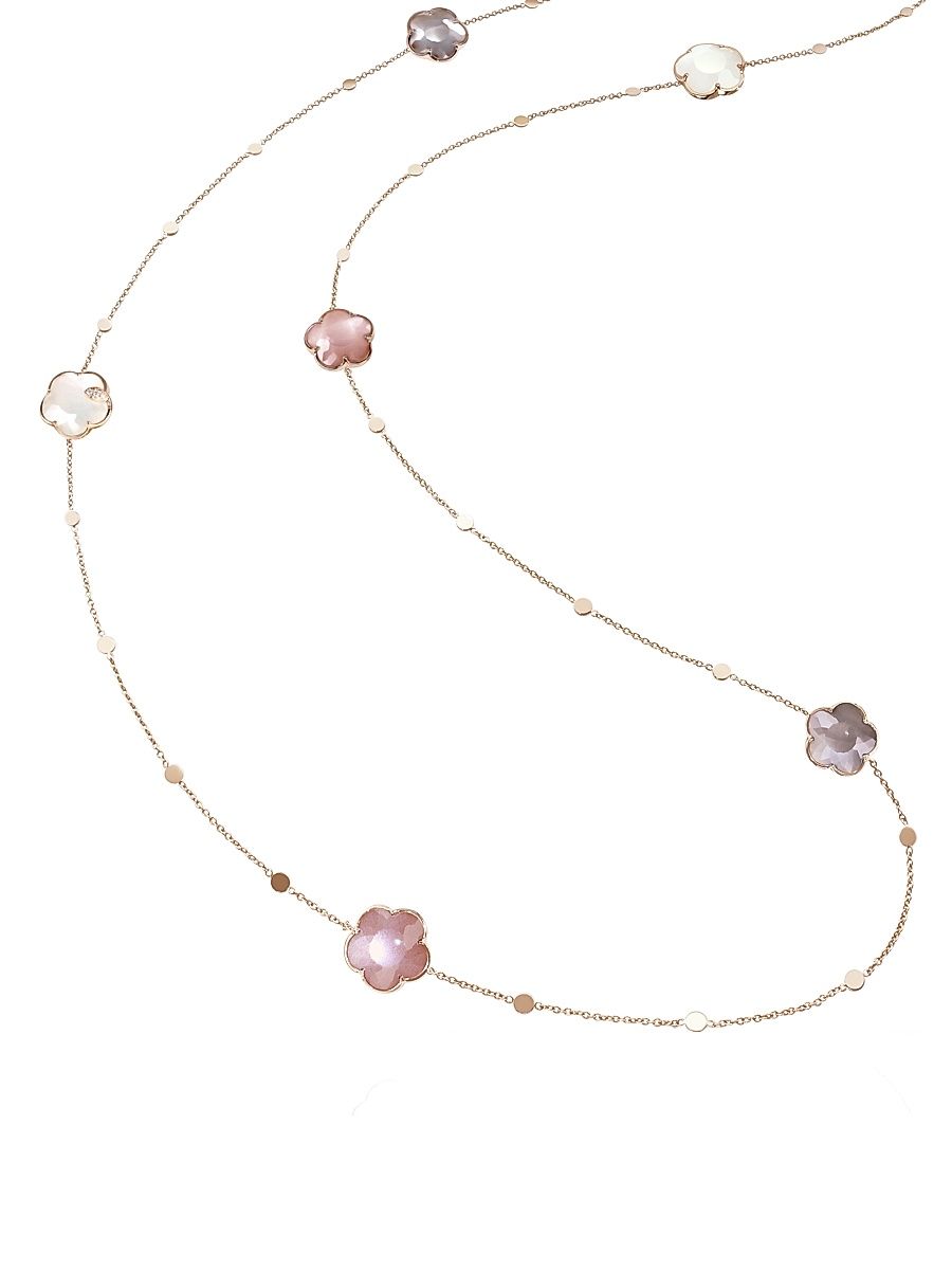 Women's Bouquet Lunaire 18K Rose Gold, Diamond & Moonstone Sautoir - Rose Gold