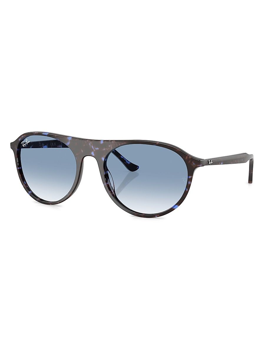 Men's RB2215F 56MM Square Sunglasses - Blue Havana