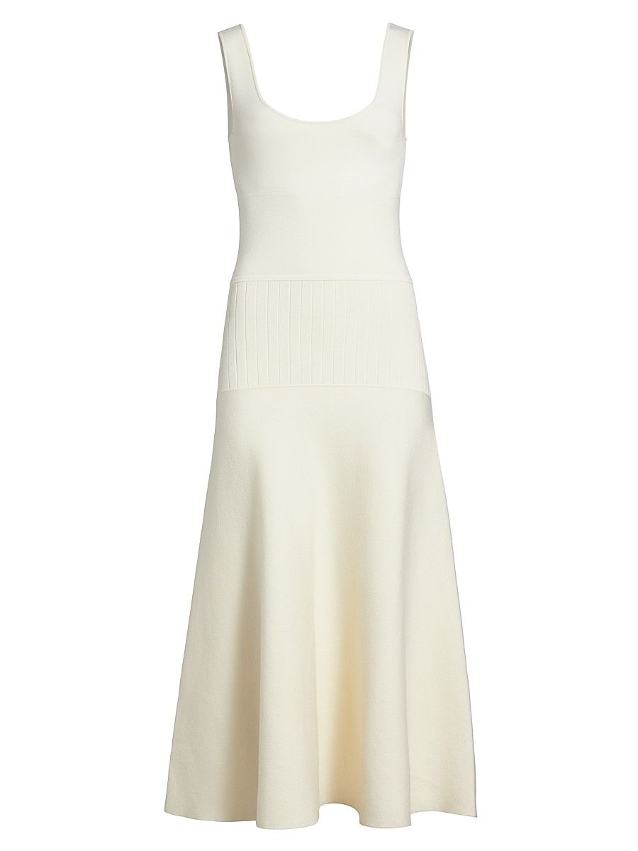 Women's Lucia Knit Sleeveless Midi-Dress - Alabaster - Size Medium