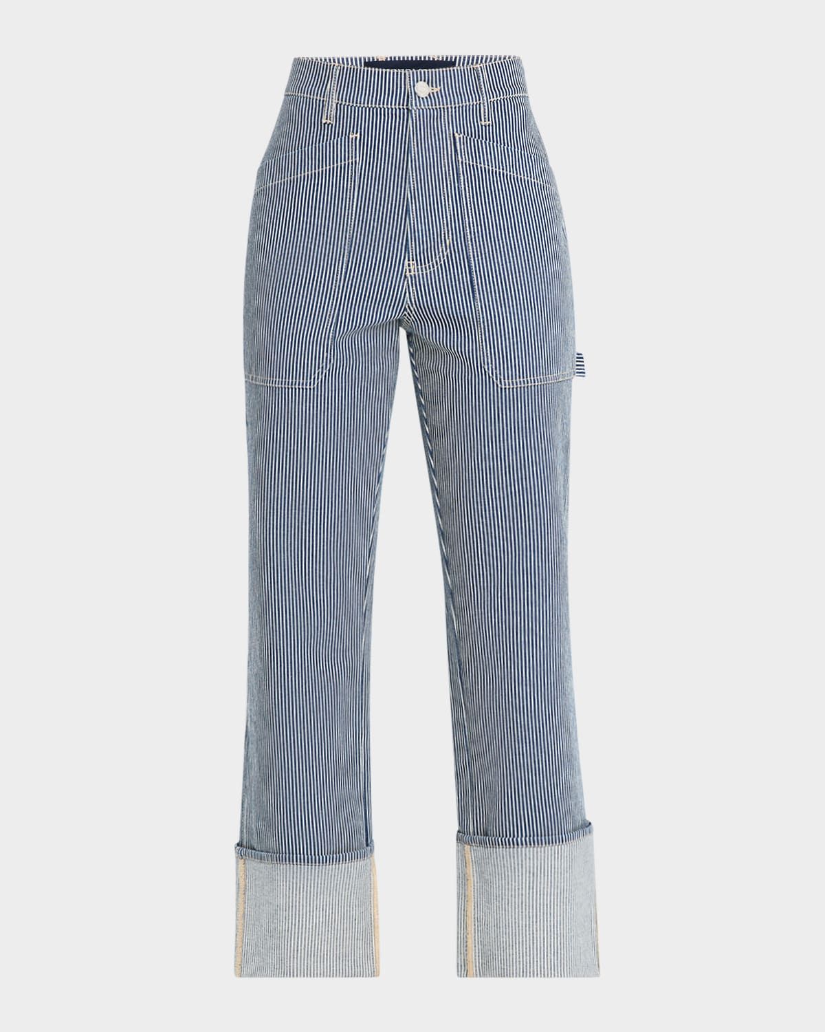 Dylan High-Rise Straight Cuffed Jeans
