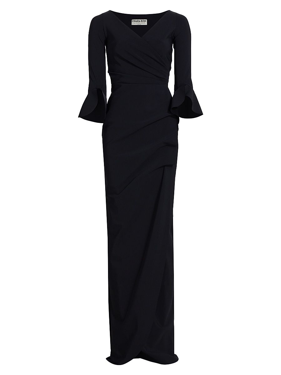 Women's Zalfa Ruched Gown - Black - Size 10