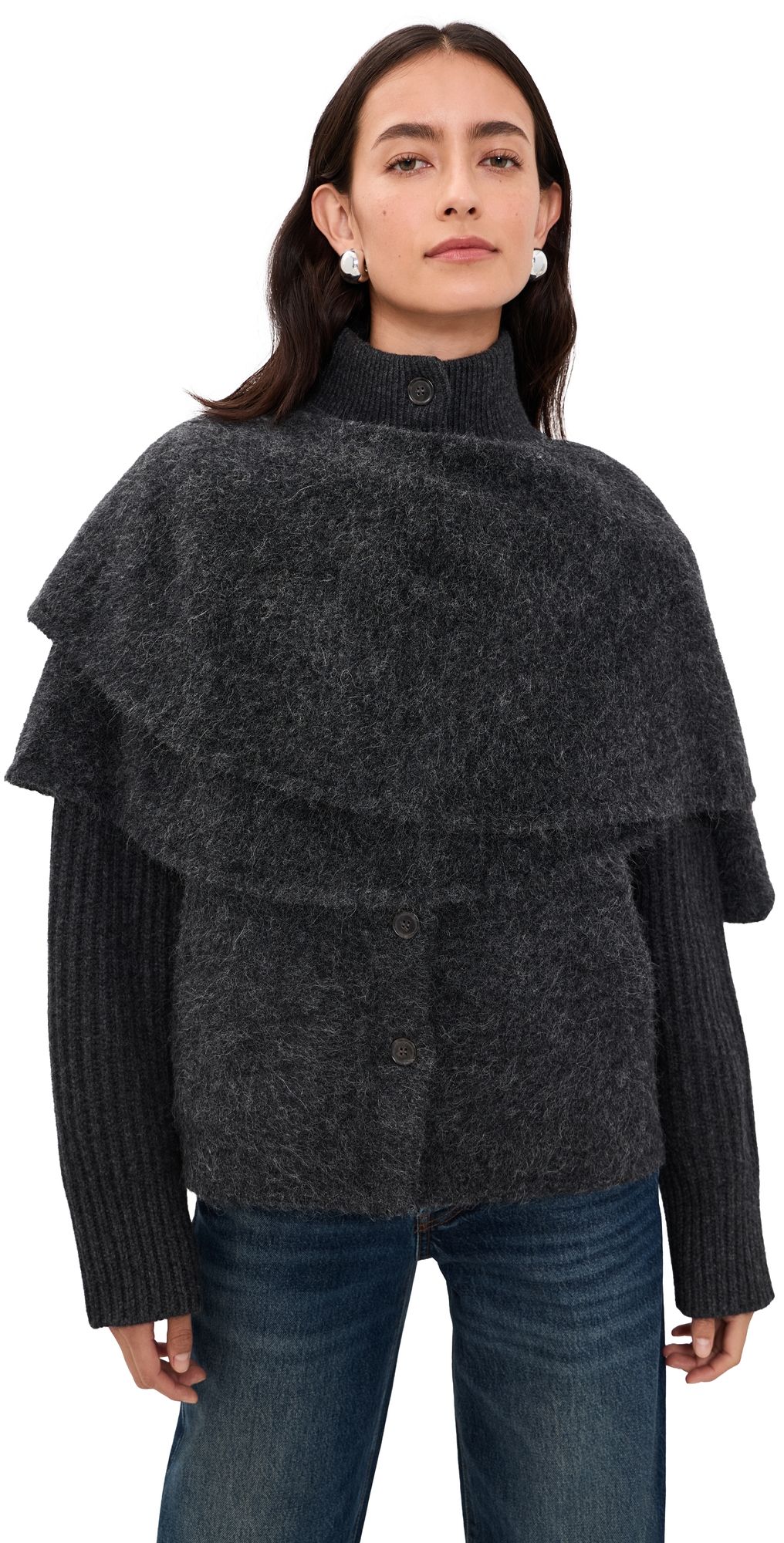 FRAME The Wrap Cape Coat Grey XS