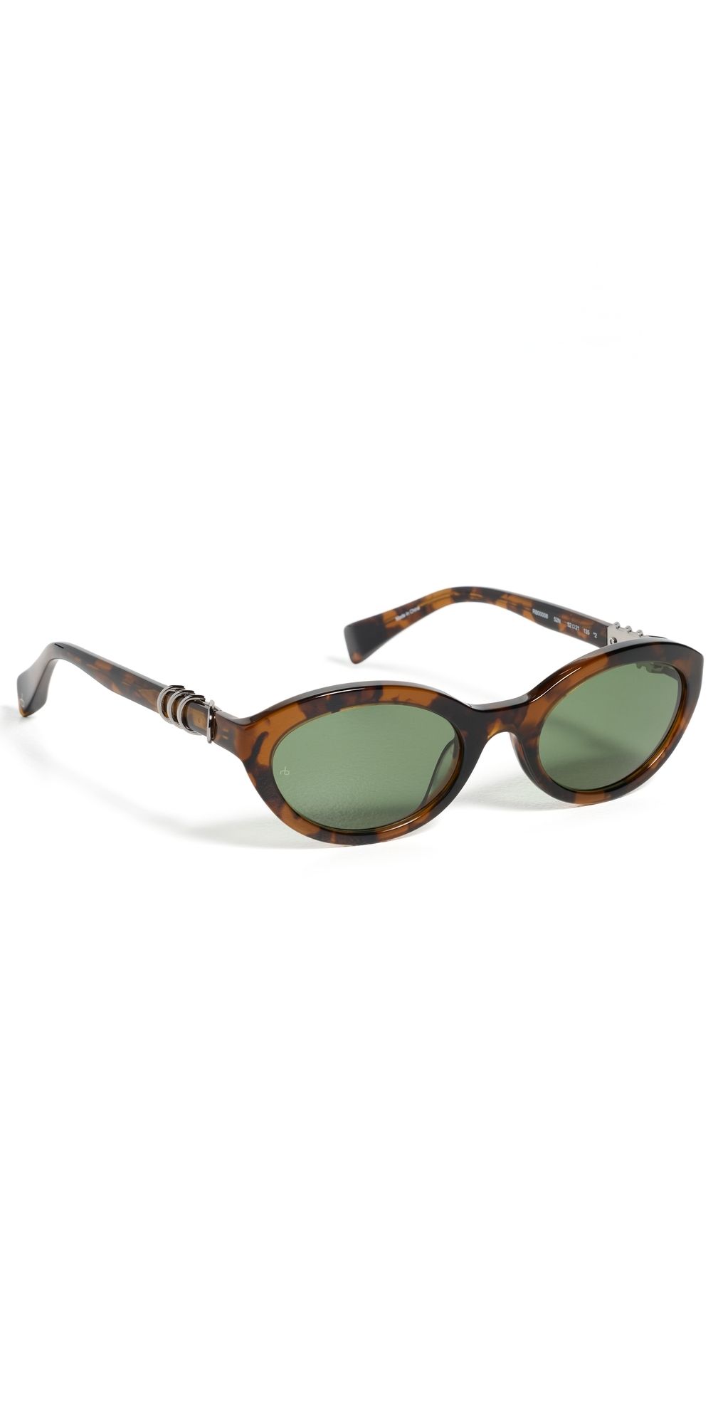 rag & bone Round Acetate Sunglasses Shiny Brown Crystal Tort One Size