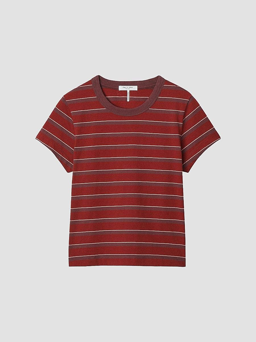 Women's Kelly Perfect Striped T-Shirt - Pomegranate Multi - Size Medium