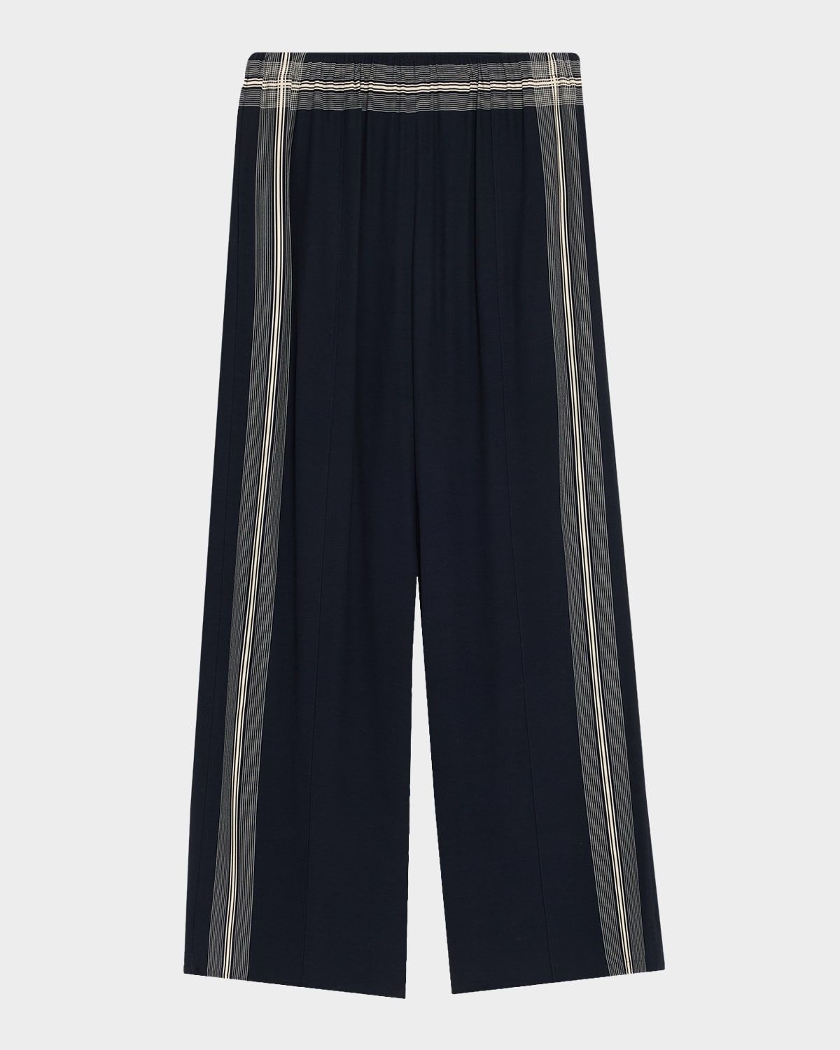 Mid-Rise Stripe Pull-On Pants