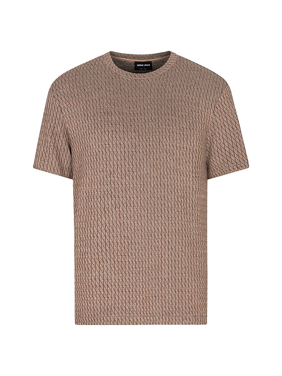 Men's Geo Pattern Jersey T-Shirt - Barley Fancy - Size 44