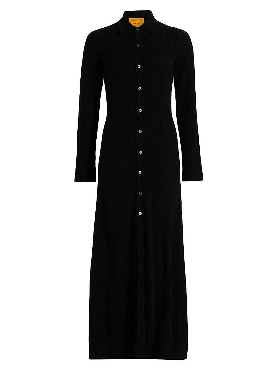 Women's Showtime Cashmere Maxi Shirtdress - Black - Size Large