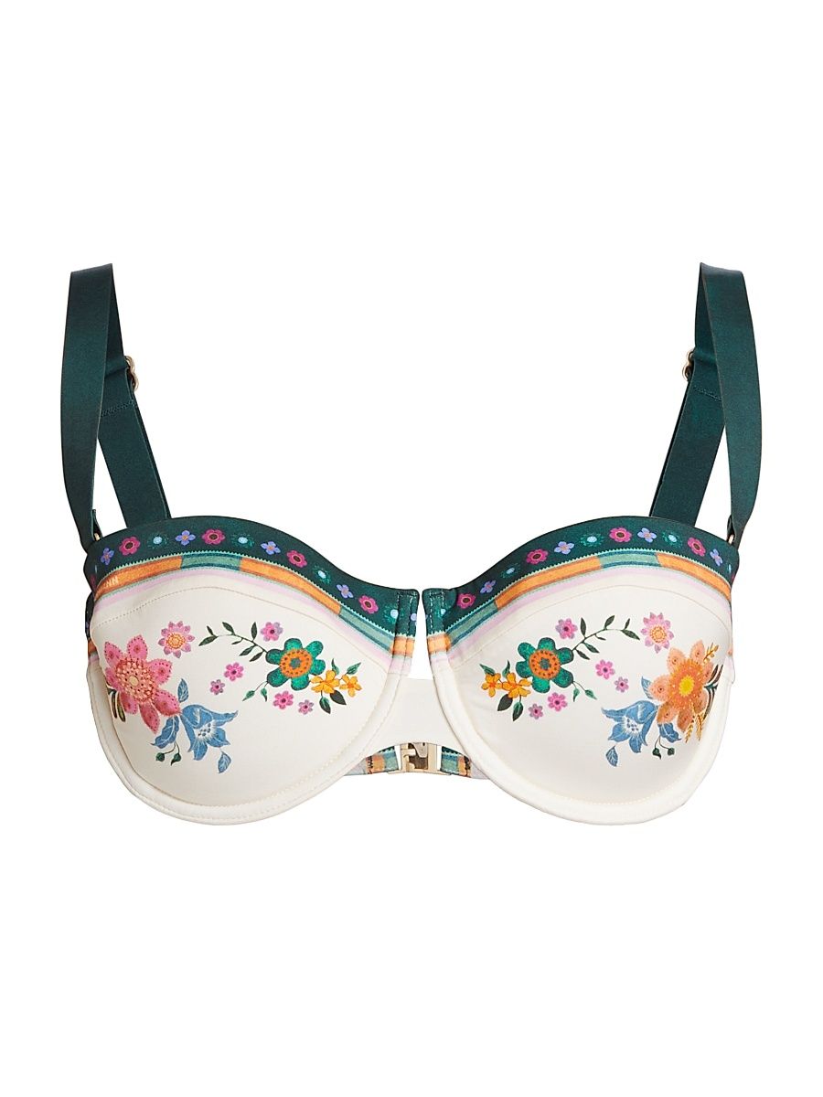 Women's Ginger Floral Balconette Bikini Top - Cream Multi - Size A/B