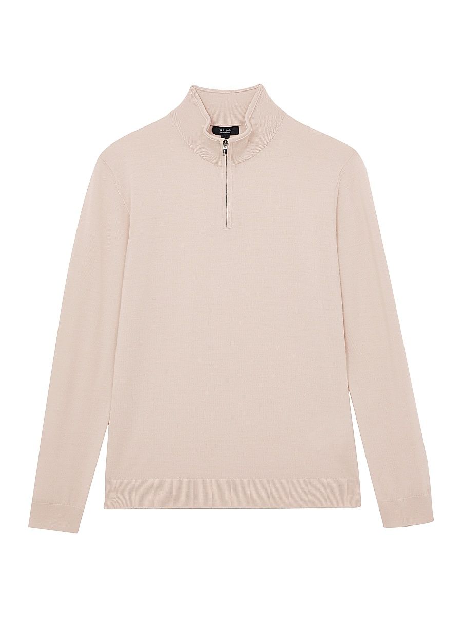 Men's Blackhall Quarter-Zip Wool Sweater - Beige - Size XXL