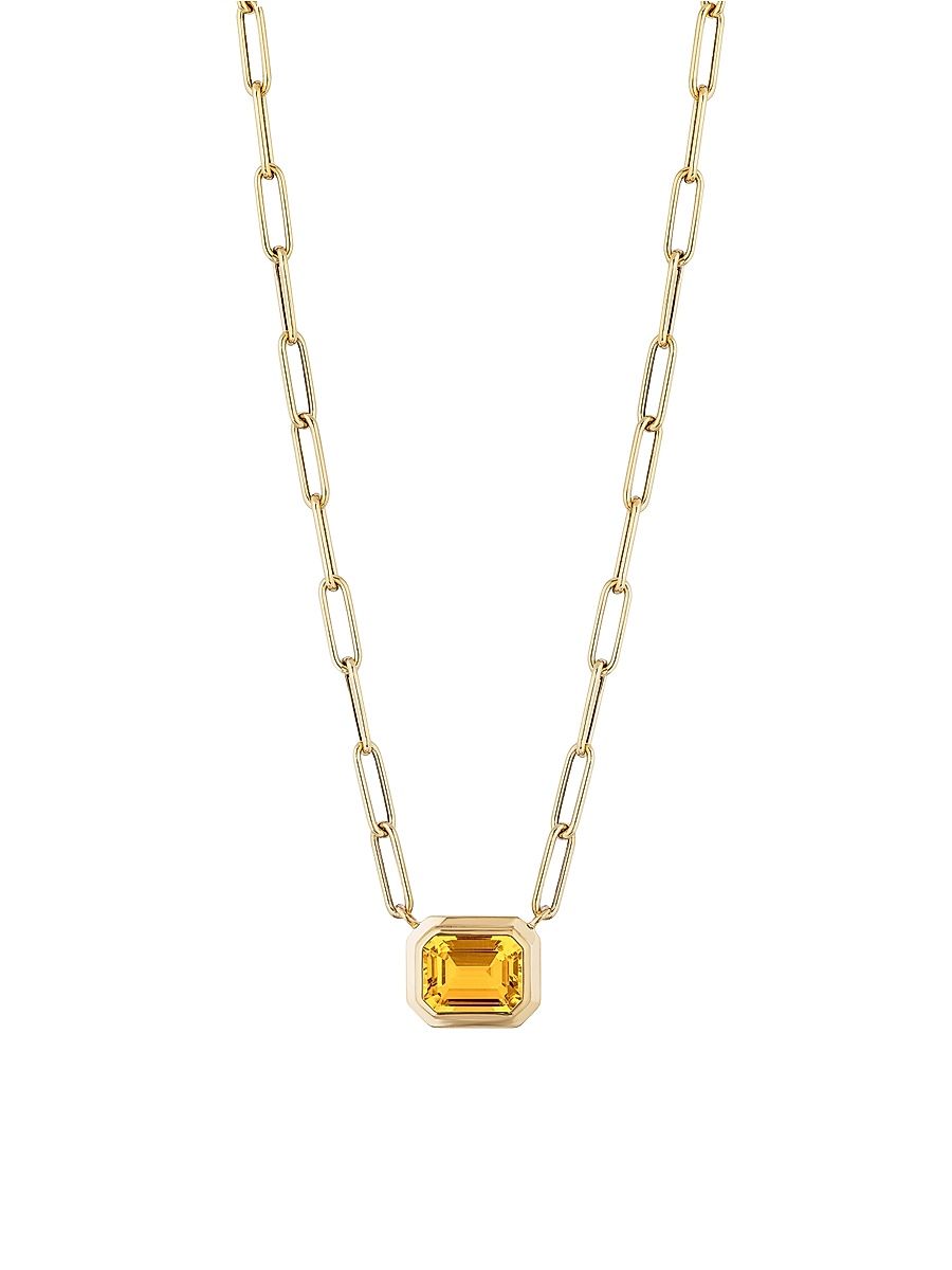 Women's Manhattan 18K Gold & Citrine Pendant Necklace - Yellow Gold