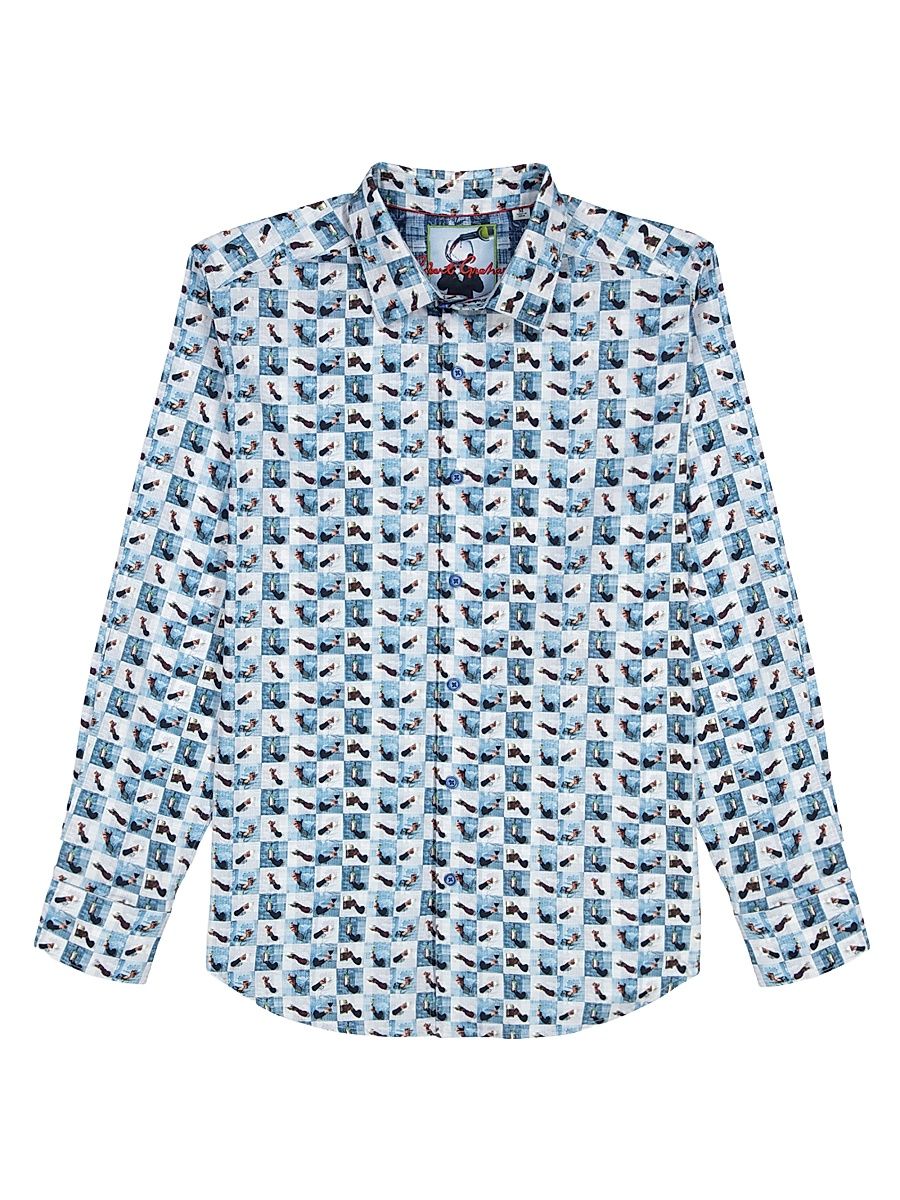 Men's Toasted Checkered Long-Sleeve Button-Front Shirt - Size XXL