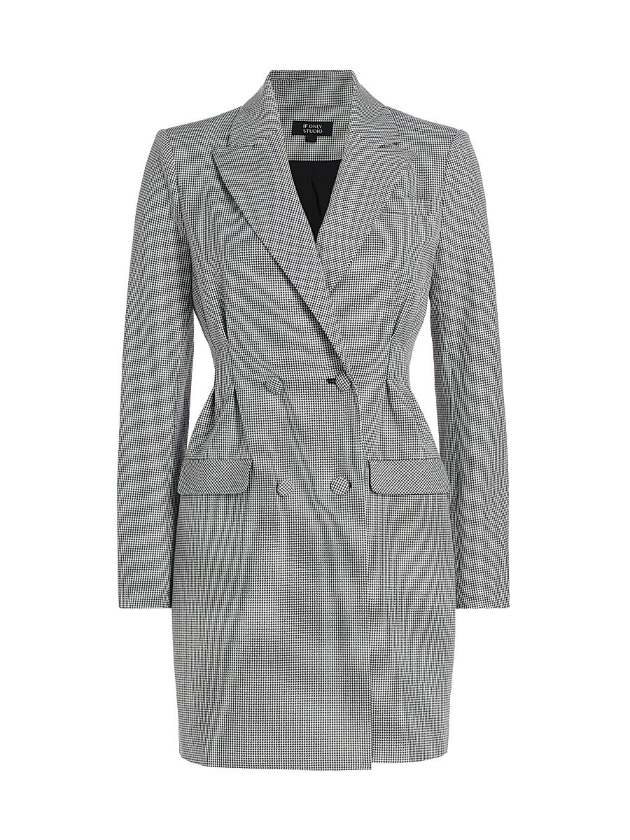 Women's Georgia Double-Breasted Minidress - Houndstooth - Size 2