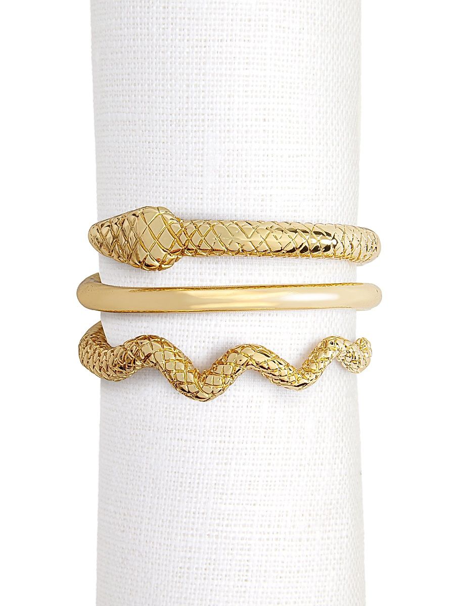 Serpent Napkin Rings 4-Piece Set - Gold