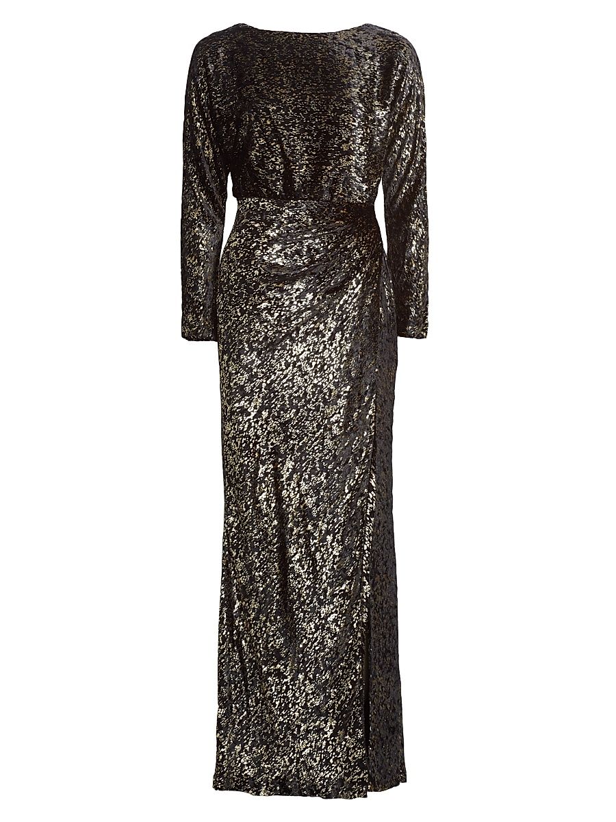 Women's Angelique Metallic Cocktail Dress - Black Metallic - Size 2