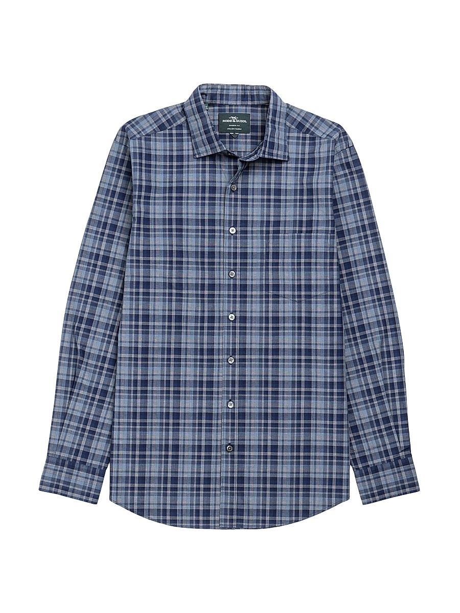 Men's Monavale Check Cotton Button-Front Shirt - Midnight - Size XXL
