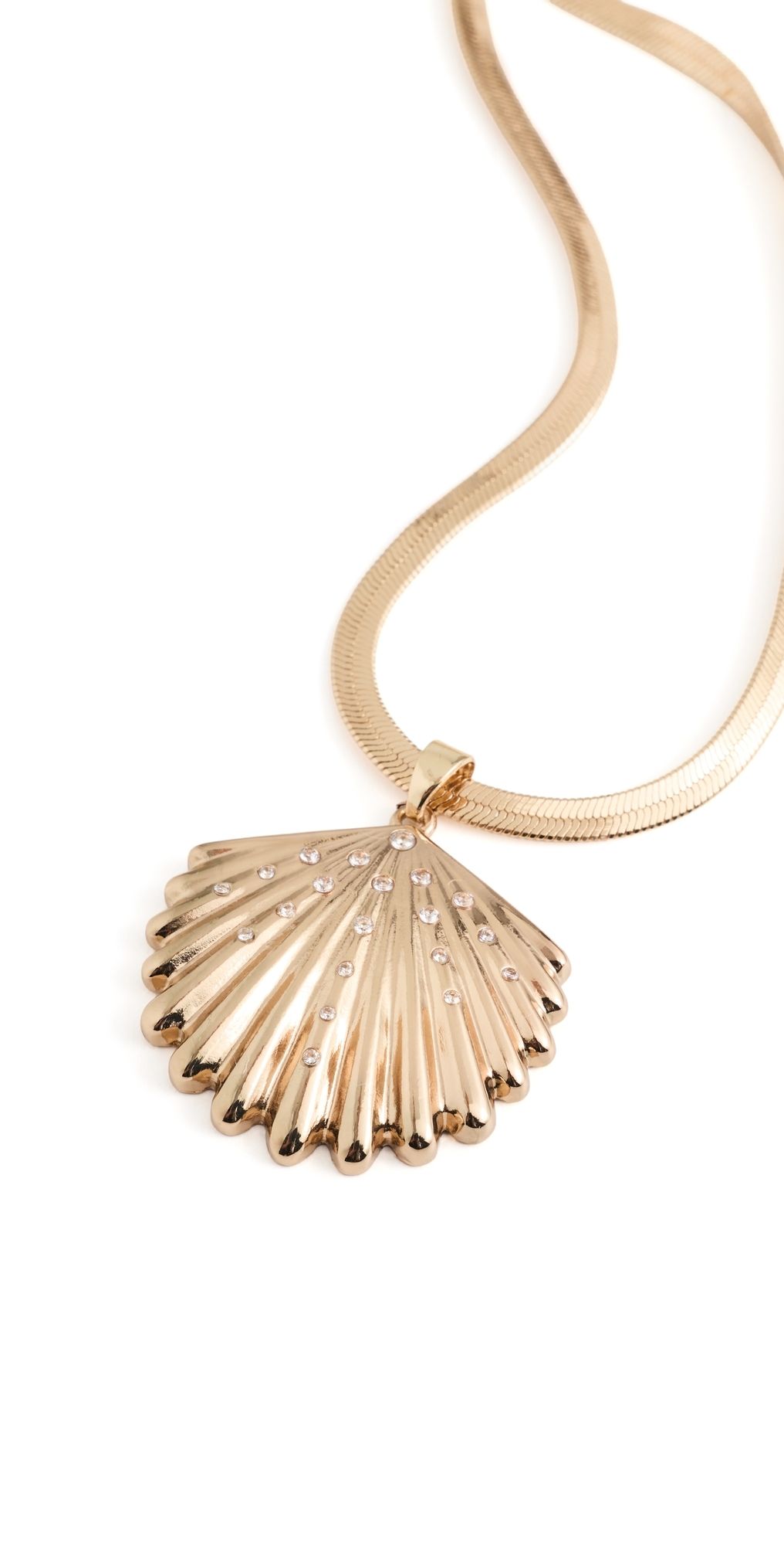 Ettika Herringbone Shell Necklace Gold One Size
