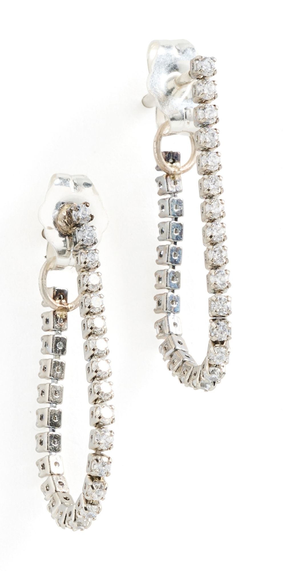 SHASHI Micro Teeny Tiny Front to Back Earrings Silver One Size