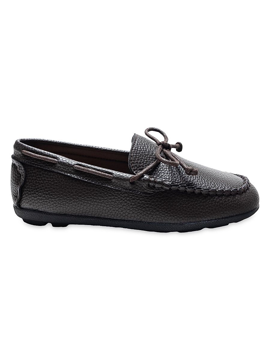 Leather Moccasin Loafers - Brown - Size 5 (Child)
