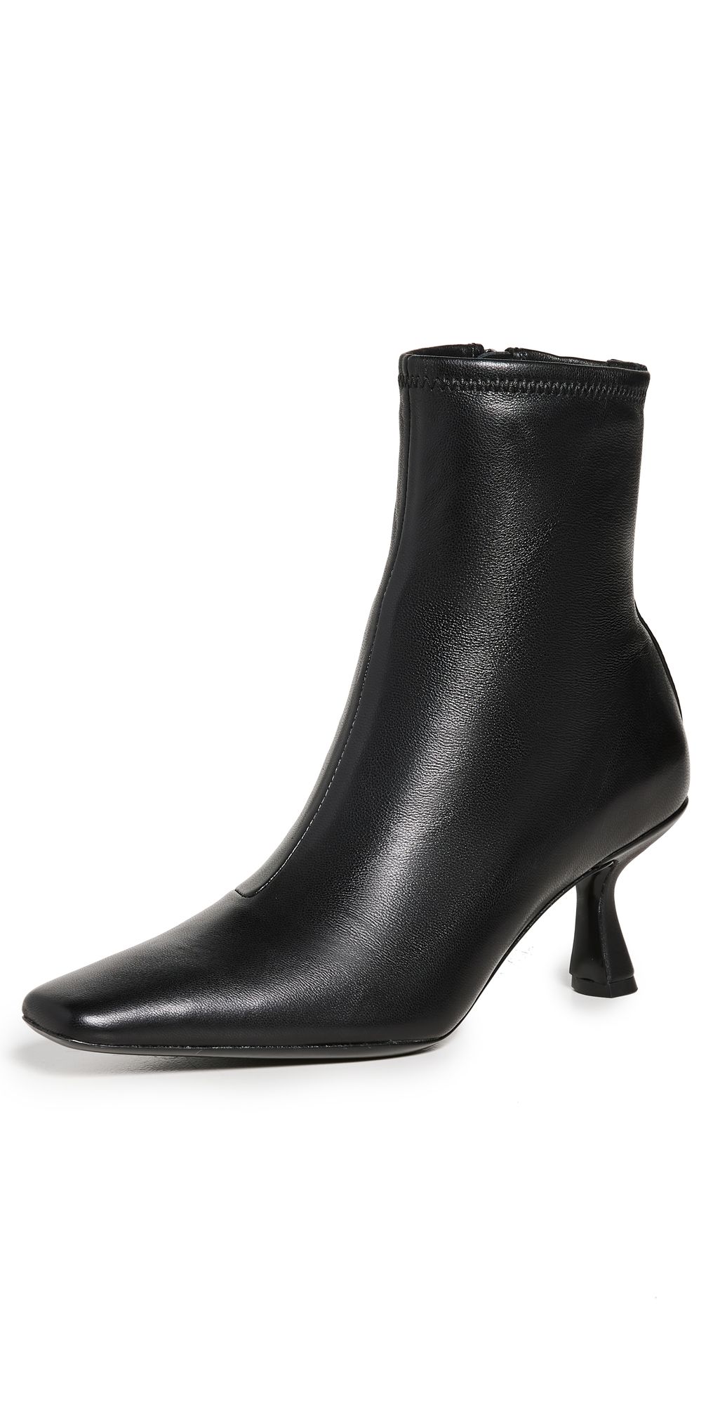 Loeffler Randall Thandy Curved Heel Ankle Boots Black 10.5