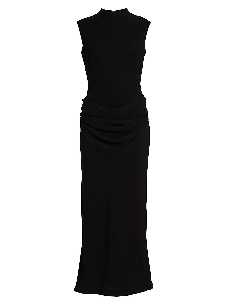 Women's Sleeveless Cummerbund Dress - Black - Size 12