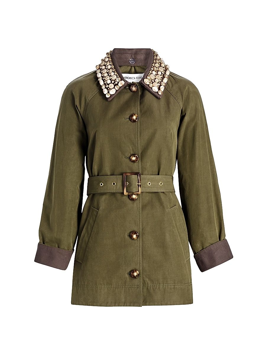 Women's Langham Belted Dickey Coat - Army - Size Small