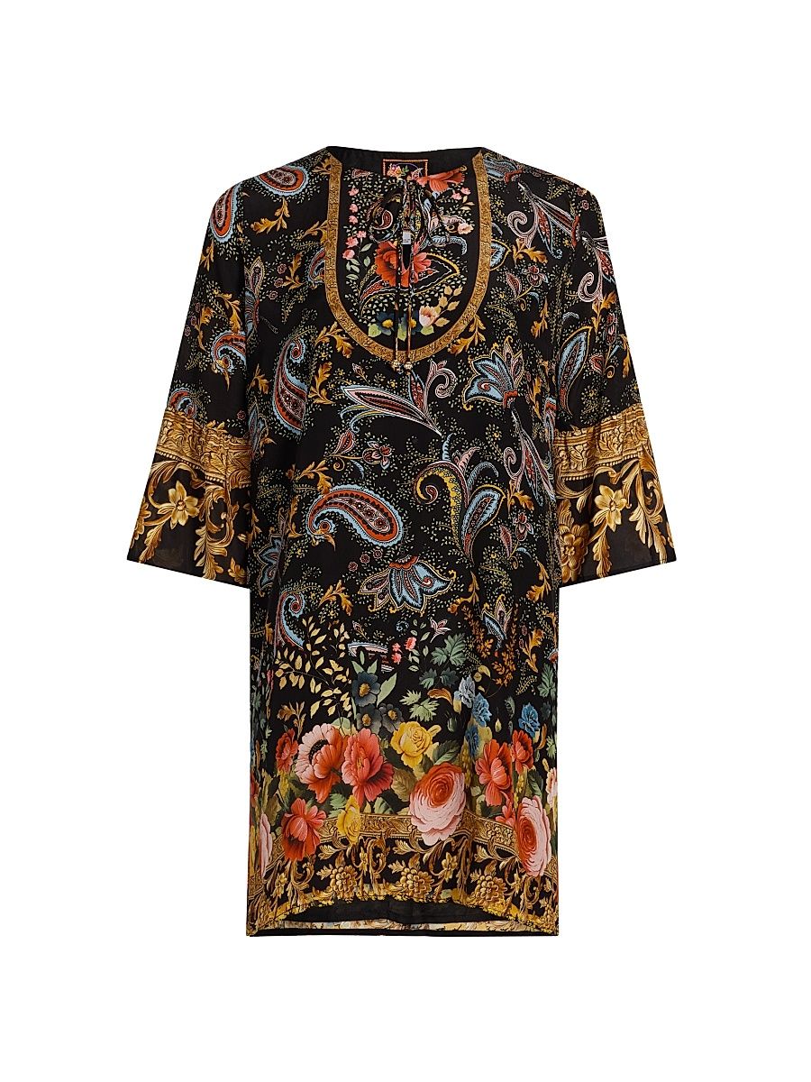 Women's Sofiya Paisley Silk Minidress - Leto - Size 26