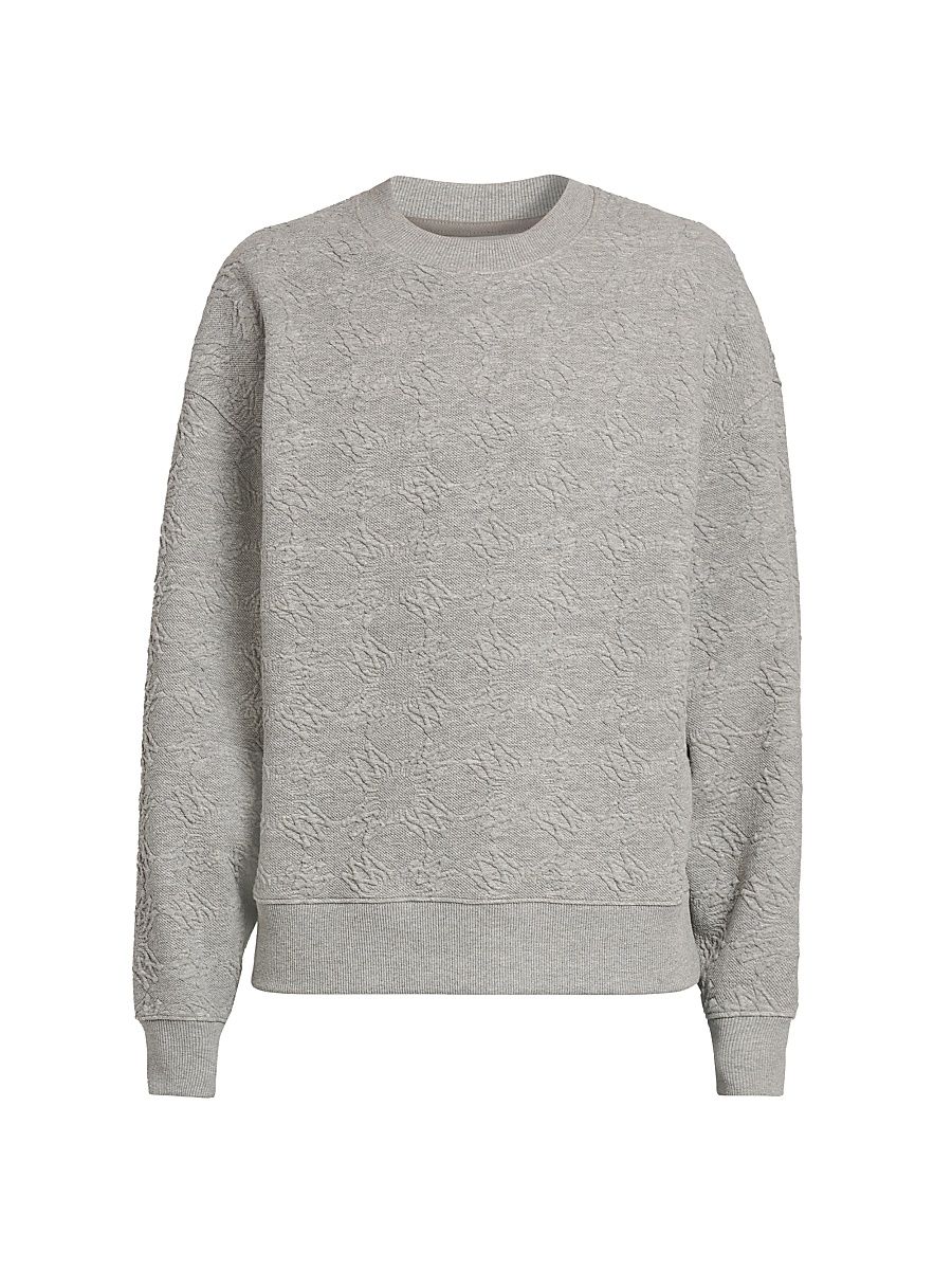 Men's Ma Quad Jacquard Oversized Crewneck Sweatshirt - Stone - Size Large