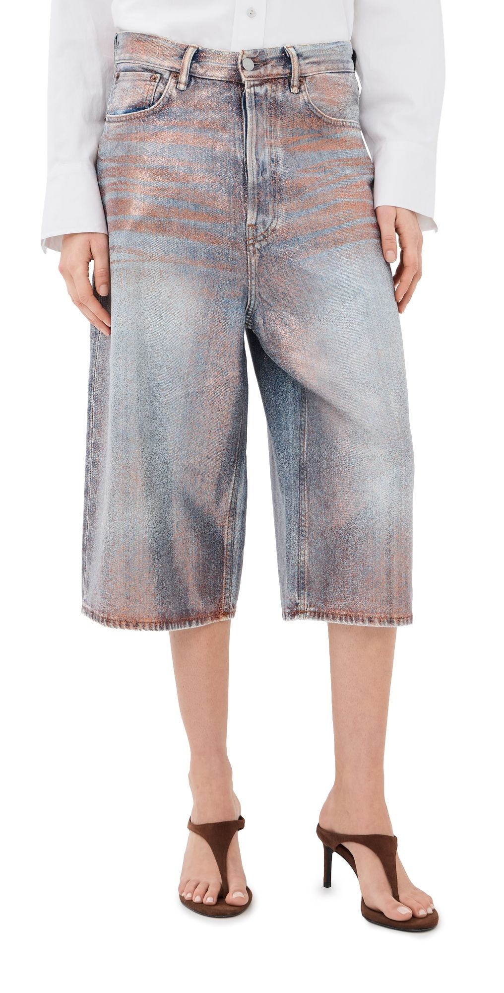 Acne Studios Denim Shorts Rose Copper/Light Blue L