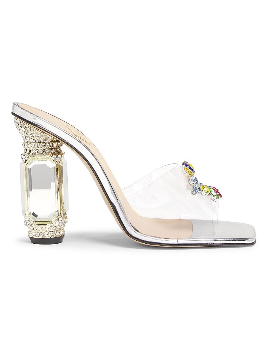 Women's Aurum 100MM Transparent Mules - Clear - Size 7