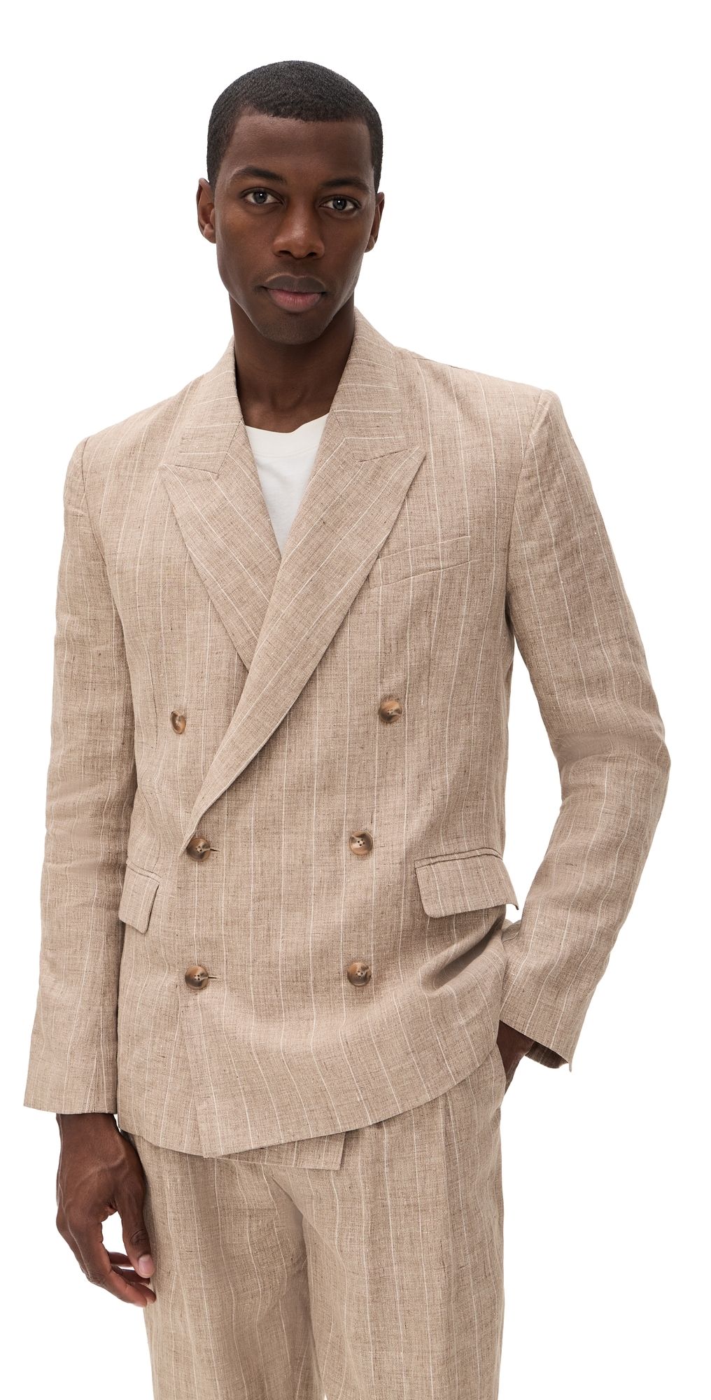 SIMKHAI Lucas Double Breasted Jacket Rose 44