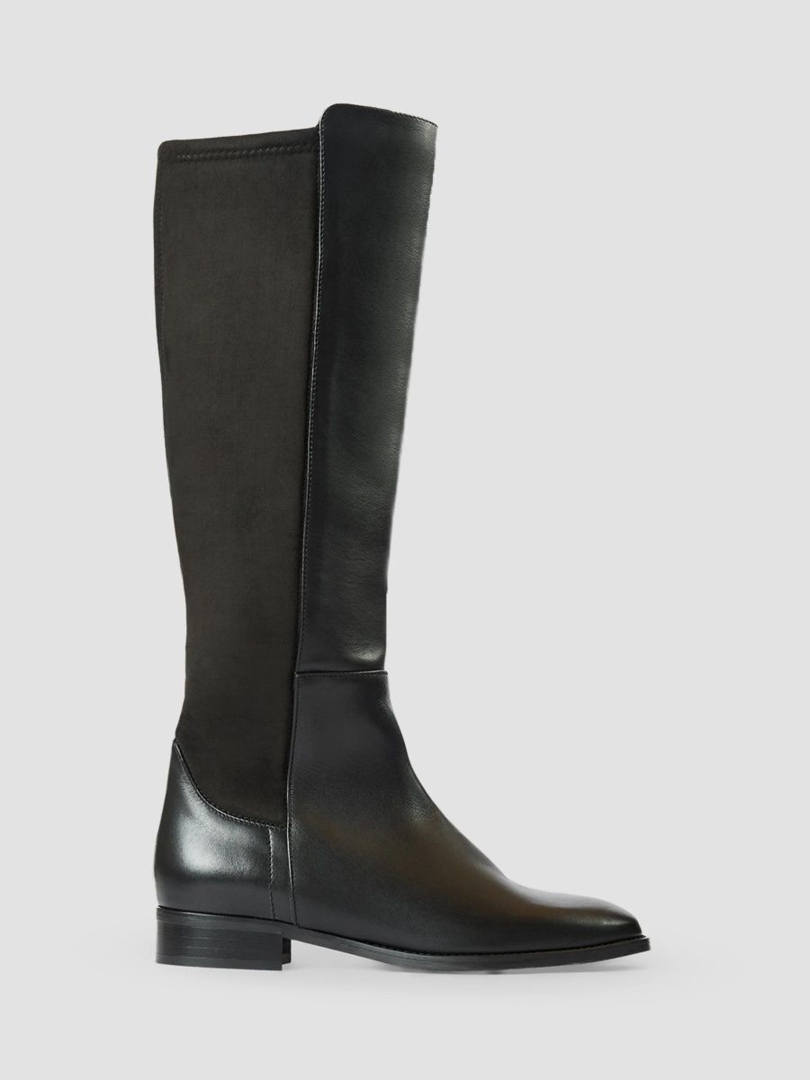 Aquatalia Women's Sabrena 25MM Leather Knee-High Boots - Black Leather - Size 11
