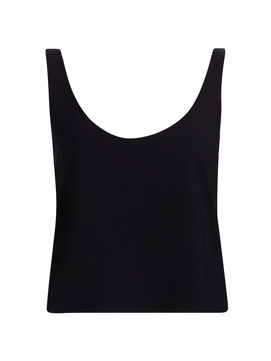 Women's Ari Crop Scoop Tank - Black - Size XL