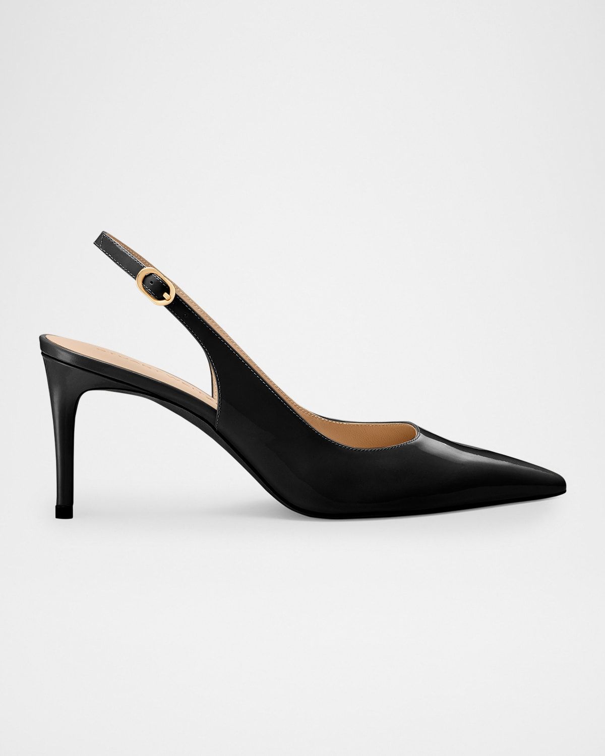 75mm Stuart Power Patent Leather Slingback Pumps