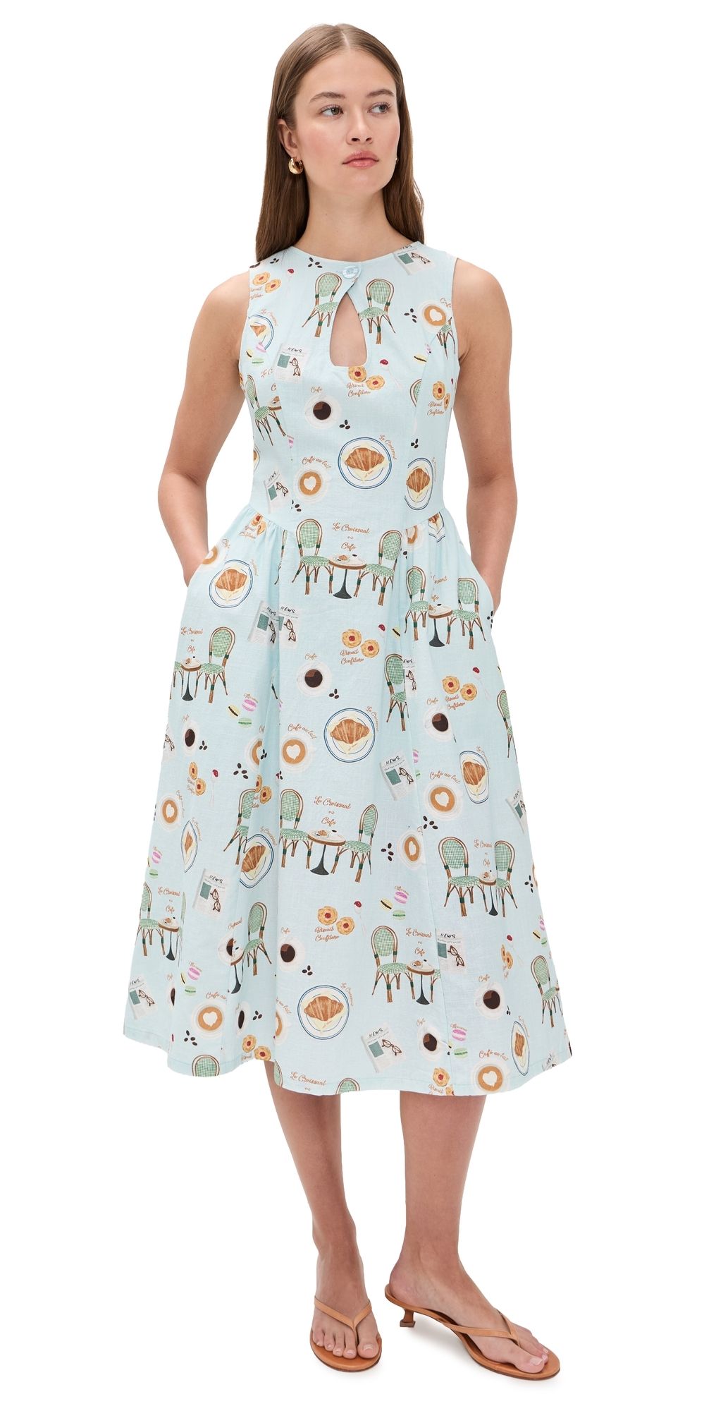 Bailey Rose Graphic Midi Dress Bluebell XS