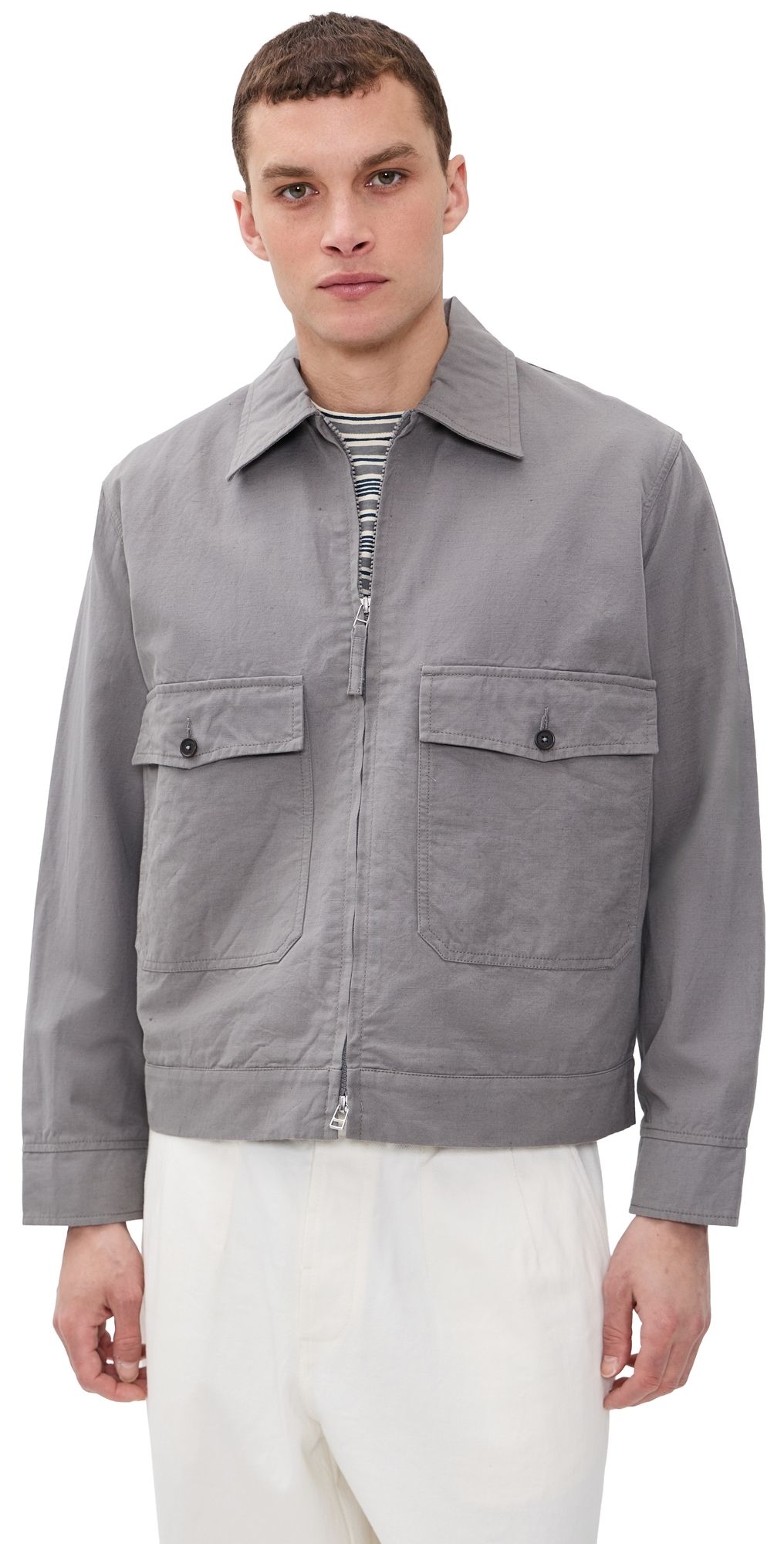 Universal Works Slub Linen Jacket Mid Grey S