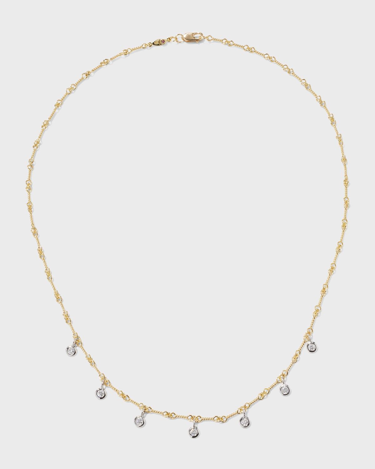 Dangle Diamond Dog Bone Chain Necklace