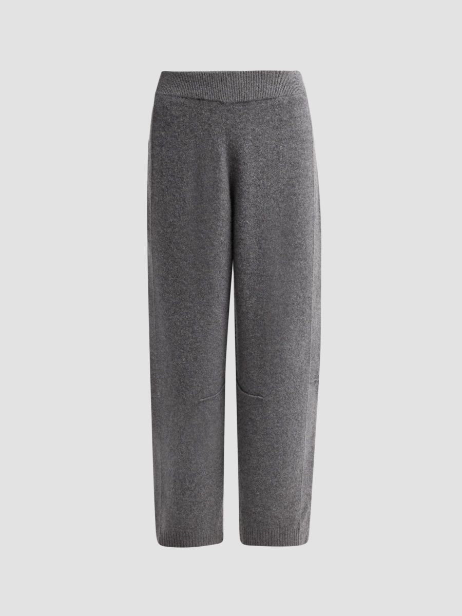 Guest in Residence Women's Wool-Cashmere Knit Barrel-Leg Pants - Charcoal - Size XS