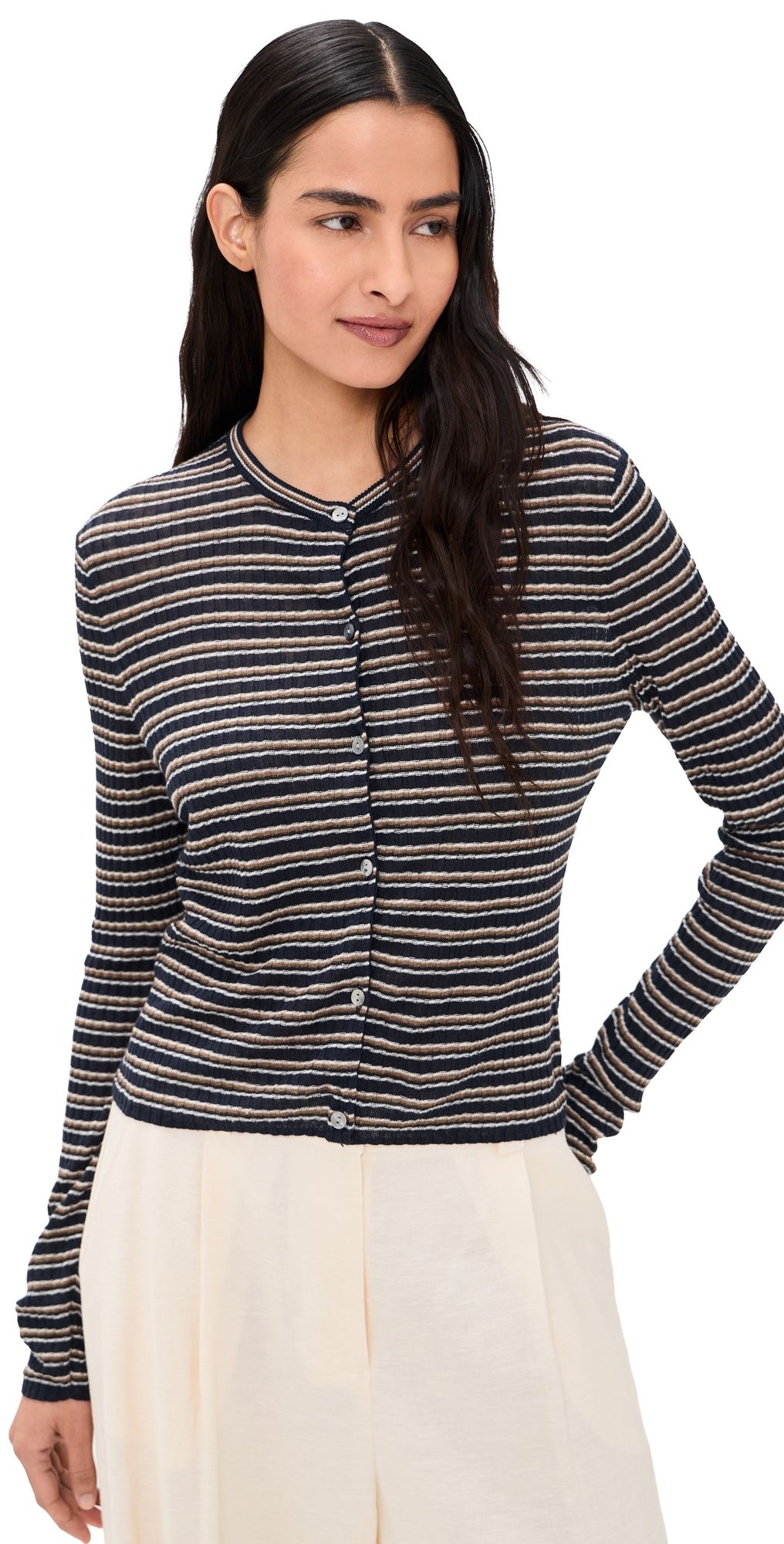 Theory Cropped Cardigan Nocturne Blue Multi L