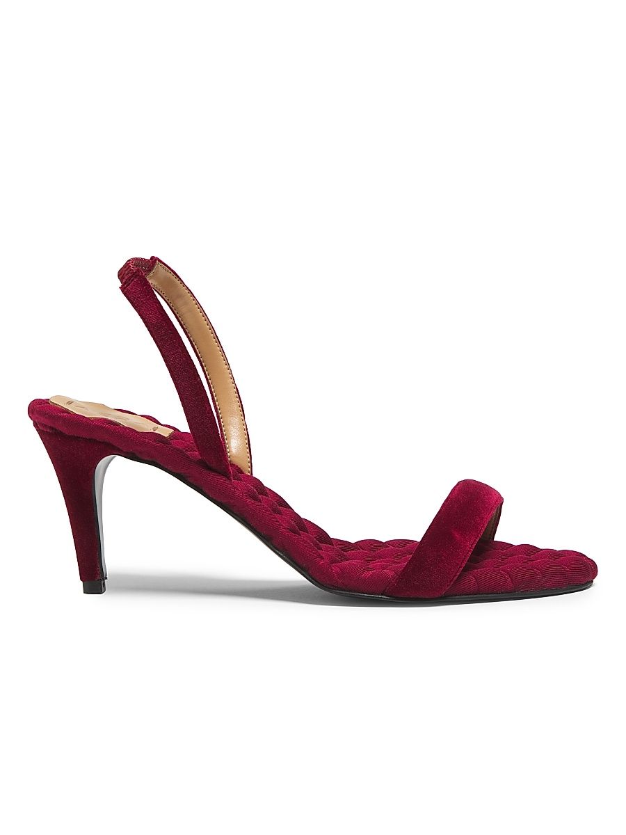 Women's Claudia 70MM Quilted Slingback Sandals - Deep Crimson - Size 11