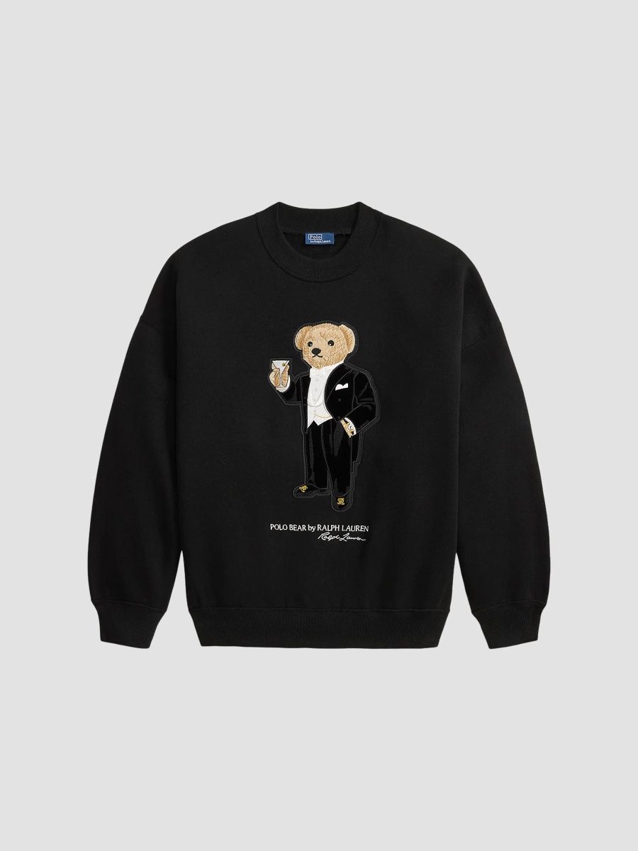 Polo Ralph Lauren Women's Martini Polo Bear Cotton-Blend Fleece Sweatshirt - Black - Size XS