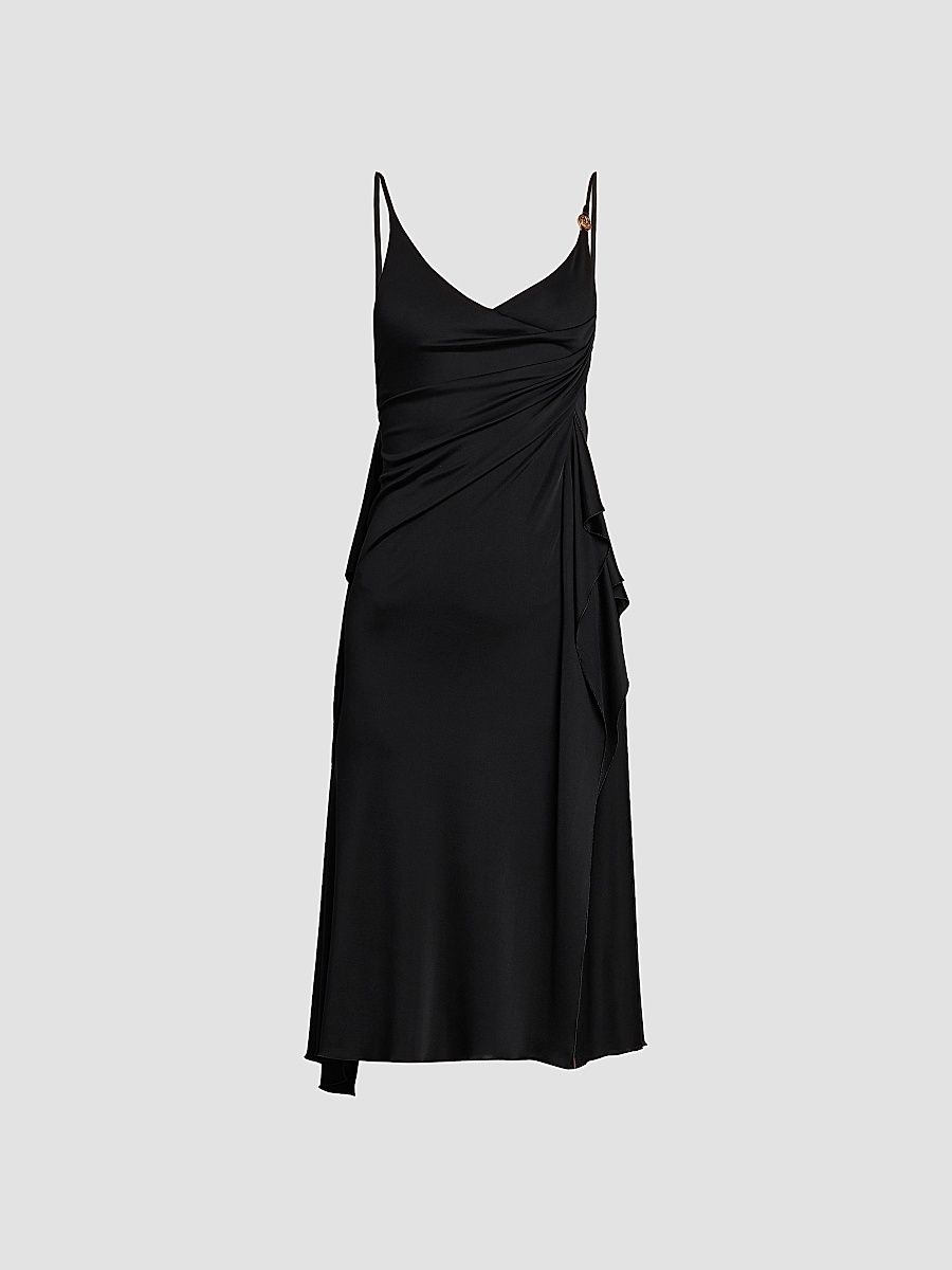 Women's La Vacanza Draped Jersey Cocktail Dress - Black - Size 8