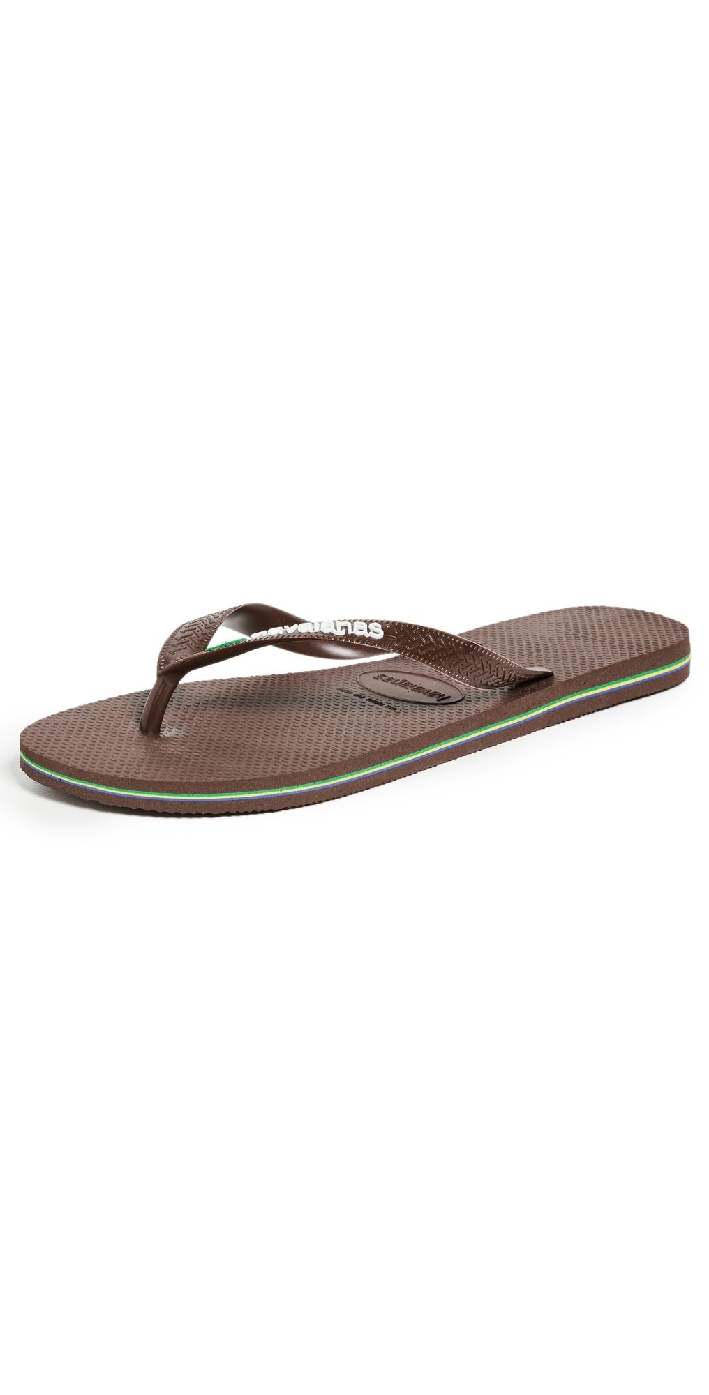 Havaianas Brazil Logo Flip Flops Dark Brown/White 13